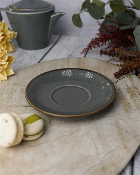 Блюдце 16 см фарфор цвет темно-серый Seasons