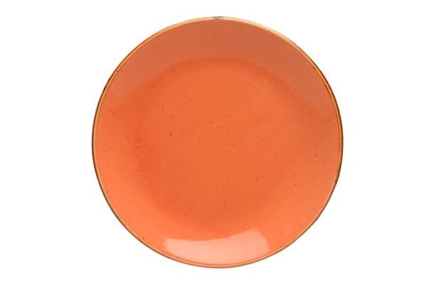 Тарелка 24 см безбортовая фарфор цвет оранжевый Seasons