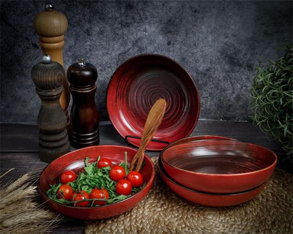 Набор салатников Lykke Red 400 мл, 4 шт