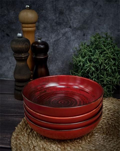 Набор салатников Lykke Red 400 мл, 4 шт