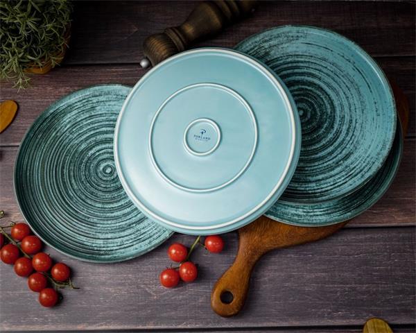 Набор тарелок с вертикальным бортом Lykke Turquoise 24 см, 4 шт