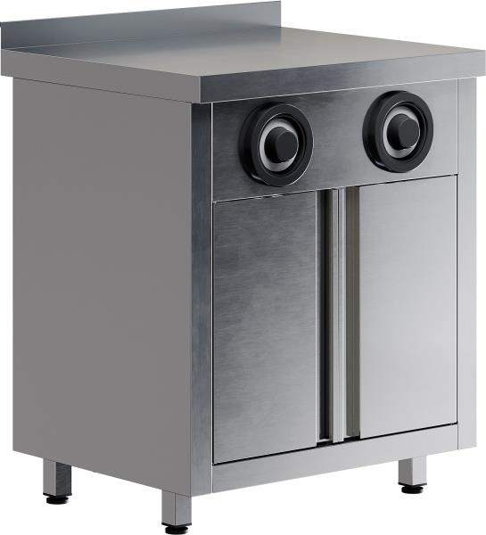 Стол-тумба с диспенсерами для стаканов RESTOINOX СПЗРД2-7/7-Б