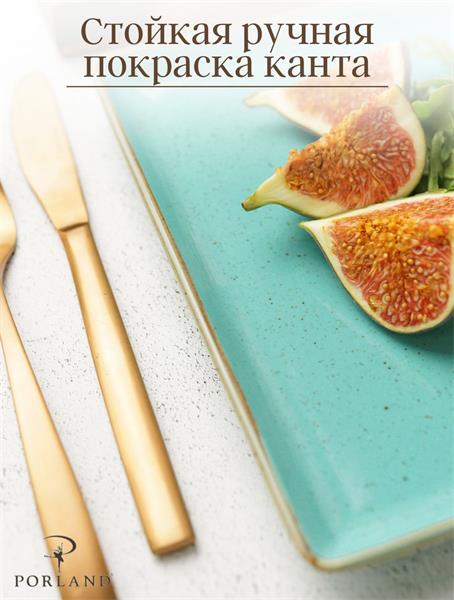 Блюдо прямоугольное 21х27см фарфор цвет бирюзовый Seasons