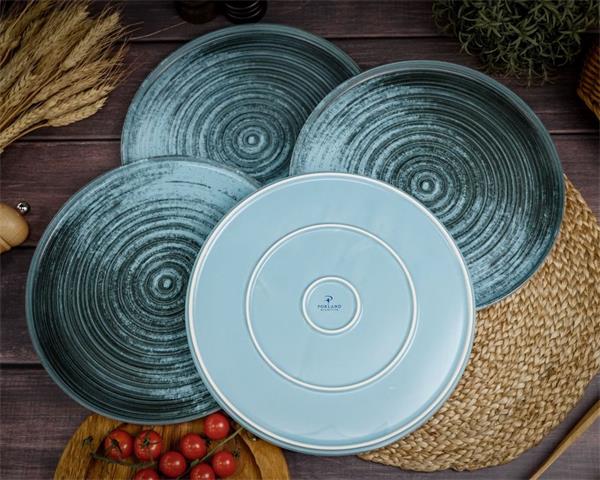 Набор тарелок с вертикальным бортом Lykke Turquoise 27 см, 4 шт