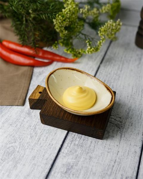 Соусник овальный 7х11 см фарфор цвет желтый Seasons