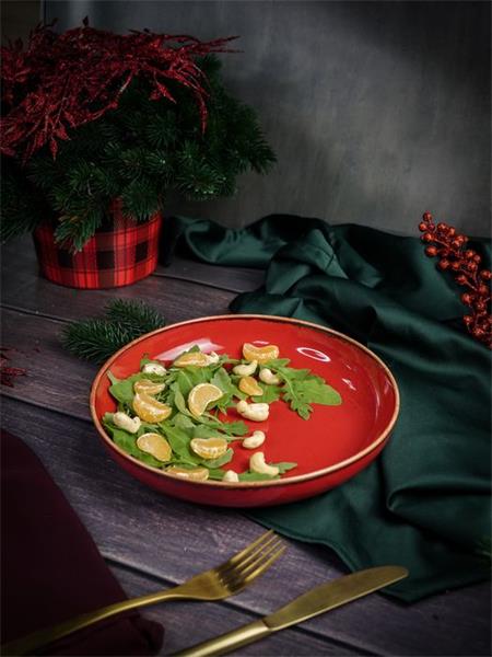 Салатник полуглубокий d 22 см h 4 см 835 мл фарфор цвет красный Seasons