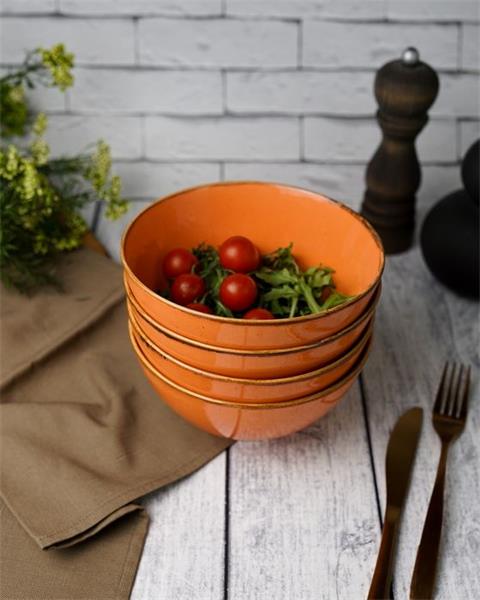 Салатник d 16 см h 8.5 см 770 мл фарфор цвет оранжевый Seasons