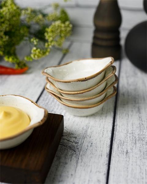 Соусник с ручками d 7 см фарфор цвет бежевый Seasons