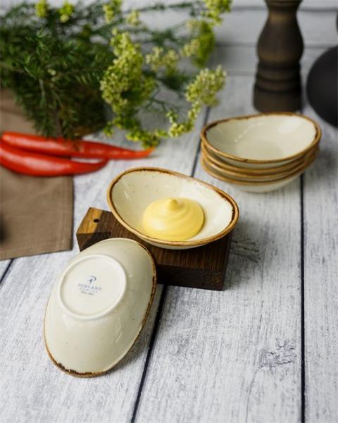 Соусник овальный 7х11 см фарфор цвет желтый Seasons