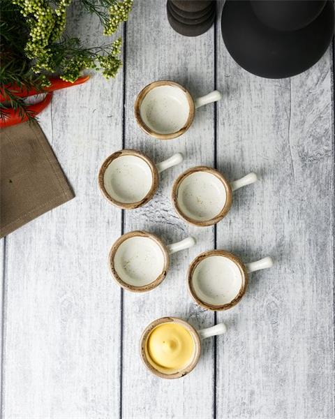 Соусник-сковорода d 6 см фарфор цвет бежевый Seasons