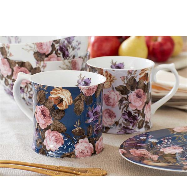 Кружка 400 мл, декор GREY FLORAL