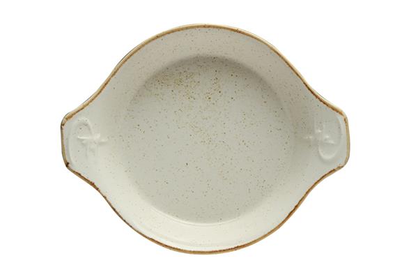 Форма для запекания d 17 см h 4 см (L c ручками  22 см) фарфор цвет бежевый Seasons