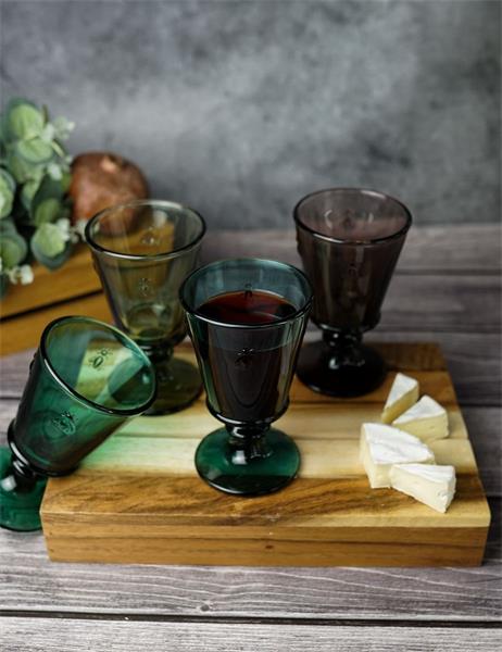 Набор из 4 разноцветных бокалов для вина 240 мл, ,  h 14,1 см, d 8,5 см , ABEILLE