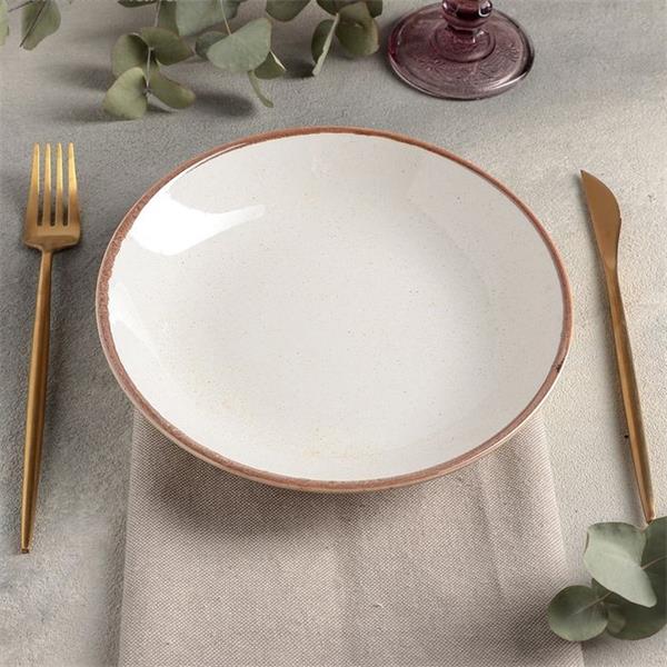 Тарелка глубокая 21 см безбортовая фарфор цвет бежевый Seasons