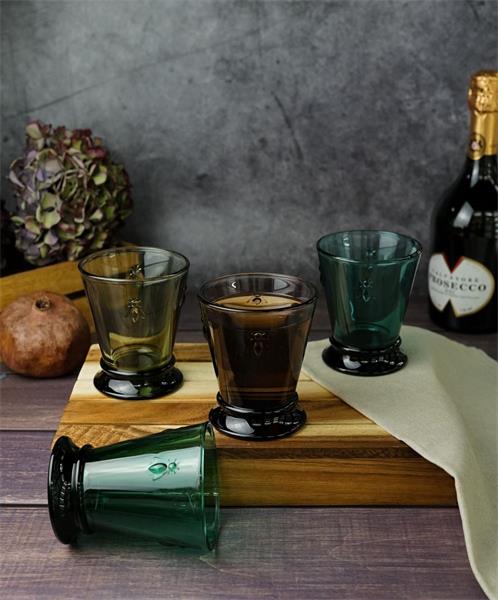 Набор из 4 разноцветных стаканов  260 мл, h 10,3 см, d 8,4 см , ABEILLE