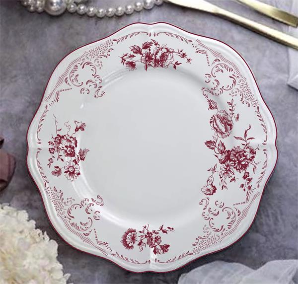 Тарелка мелкая d 25,5 см h 2,2 см, фарфор, Red Rose