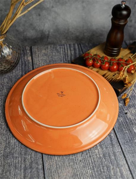 Тарелка 28 см безбортовая фарфор цвет оранжевый Seasons