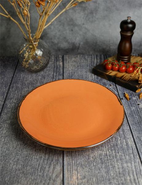 Тарелка 28 см безбортовая фарфор цвет оранжевый Seasons