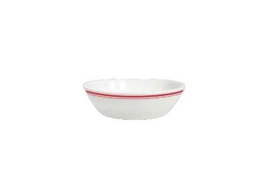 Салатник овальный  17x13 см h 4,8 см, фарфор, кант красный, Rouge