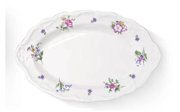 Блюдо овальное 25x16,5 см h 3,4 см, фарфор, Retro Garden