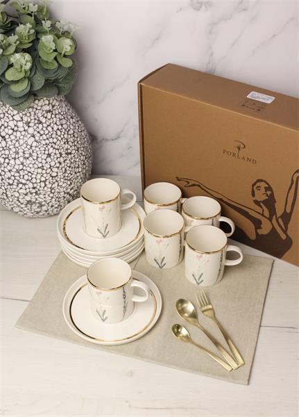 Чайный набор Porland Botanical 200 мл, шесть пар, подарочная коробка