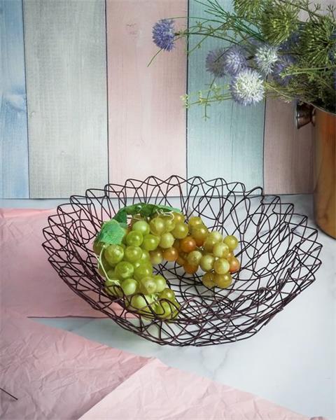 Корзина для фруктов d 33 см, h 11 см, металл, цвет медный