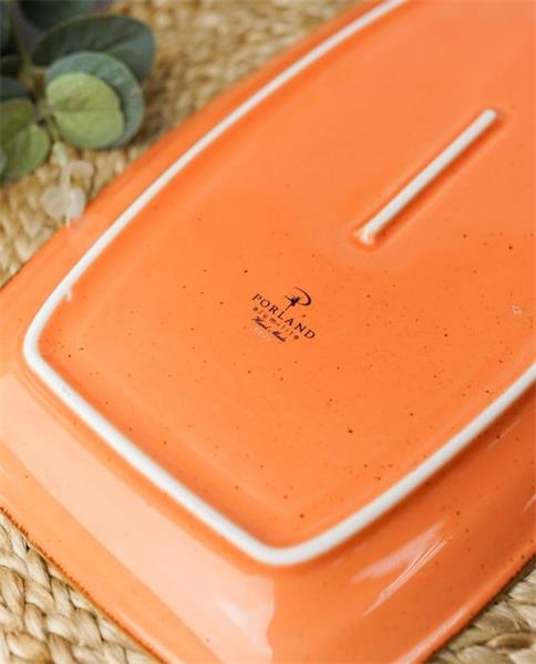 Тарелка прямоугольная 31*18 см фарфор цвет оранжевый Seasons