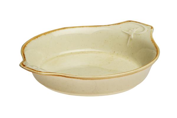 Форма для запекания d 21 см h 5,5 см (L c ручками  27 см) фарфор цвет желтый Seasons