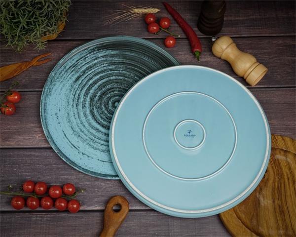 Набор тарелок с вертикальным бортом Lykke Turquoise 30 см, 2 шт