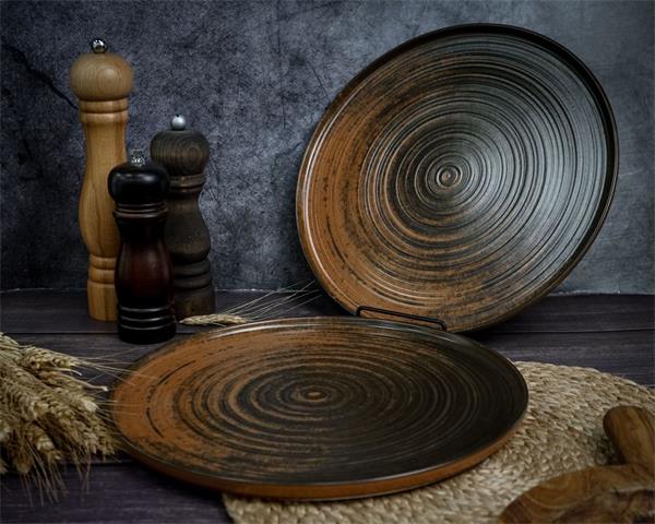 Набор тарелок с вертикальным бортом Lykke Brown 30 см, 2 шт