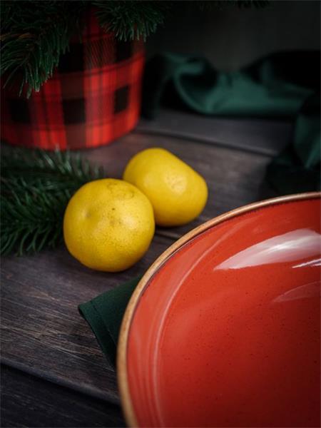 Салатник полуглубокий d 22 см h 4 см 835 мл фарфор цвет красный Seasons