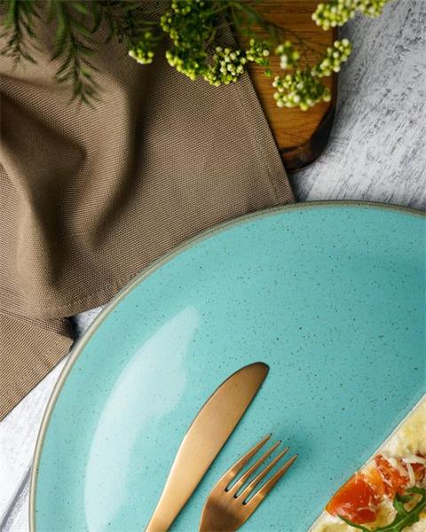 Тарелка для пиццы 32 см фарфор цвет бирюзовый Seasons
