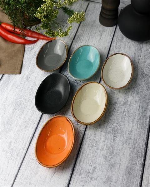 Соусник овальный 7х11 см фарфор цвет оранжевый Seasons