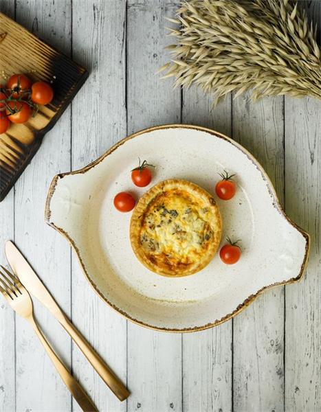 Форма для запекания d 21 см h 5,5 см (L c ручками  27 см) фарфор цвет бежевый Seasons