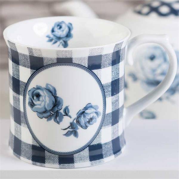 Кружка 400 мл, декор BLUE GINGHAM