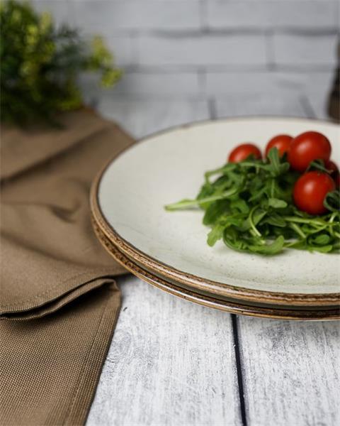 Тарелка 24 см безбортовая фарфор цвет бежевый Seasons