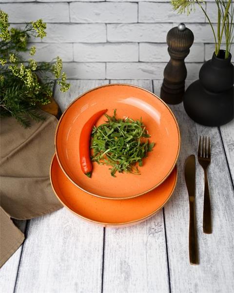 Салатник полуглубокий d 22 см h 4 см 835 мл фарфор цвет оранжевый Seasons