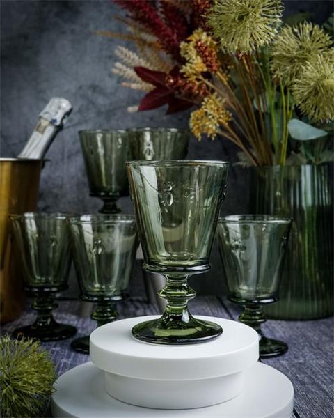 Бокал для вина 240 мл, h 14,1 см, d 8,5 см, цвет оливковый ABEILLE  OLIVE (замена 611014)