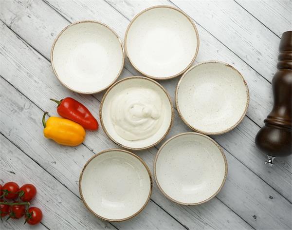 Porland Набор соусников Сизонс 9 см (6 предметов), бежевый, 95 мл