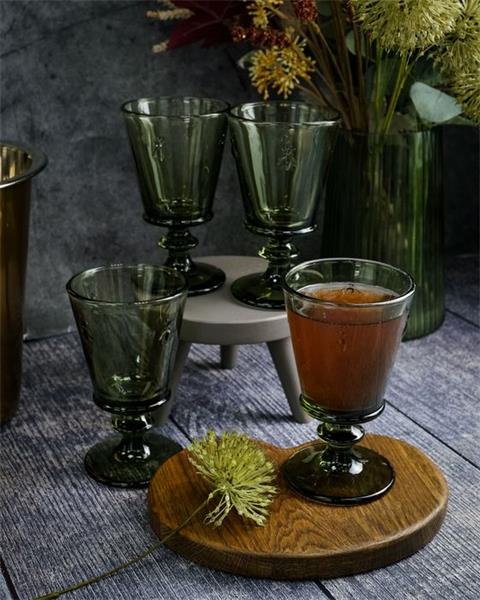 Бокал для вина 240 мл, h 14,1 см, d 8,5 см, цвет оливковый ABEILLE  OLIVE (замена 611014)