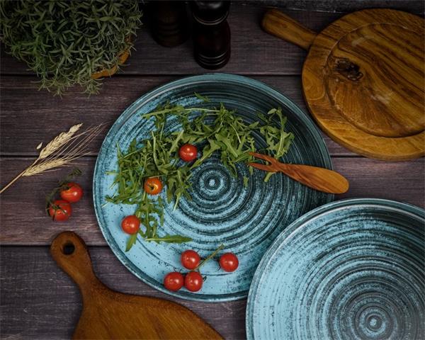 Набор тарелок с вертикальным бортом Lykke Turquoise 30 см, 2 шт