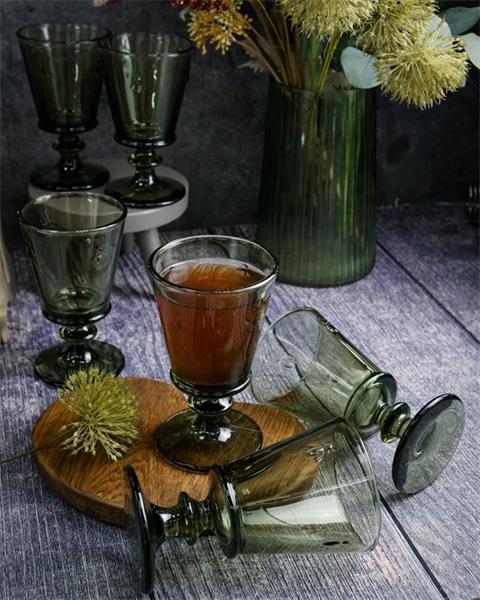 Бокал для вина 240 мл, h 14,1 см, d 8,5 см, цвет оливковый ABEILLE  OLIVE (замена 611014)