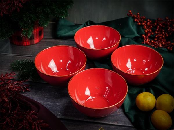 Салатник d 14 см h 7 см 550 мл фарфор цвет красный Seasons