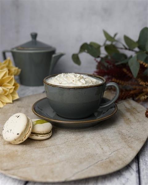 Блюдце 16 см фарфор цвет темно-серый Seasons