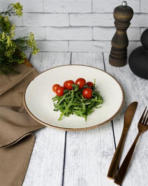 Тарелка 24 см безбортовая фарфор цвет бежевый Seasons