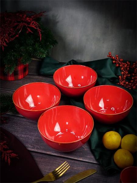 Салатник d 14 см h 7 см 550 мл фарфор цвет красный Seasons