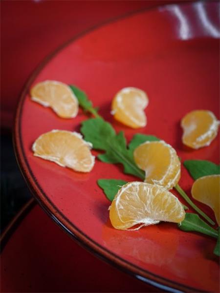 Тарелка 24 см безбортовая фарфор цвет красный Seasons