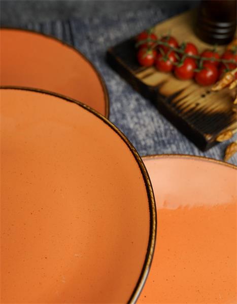 Тарелка 28 см безбортовая фарфор цвет оранжевый Seasons