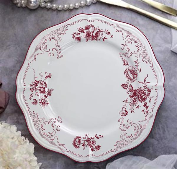 Тарелка мелкая d 21 см h 2 см, фарфор, Red Rose