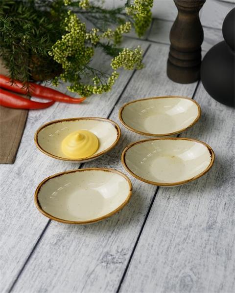 Соусник овальный 7х11 см фарфор цвет желтый Seasons